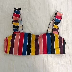 Multicolor stripped bikini top